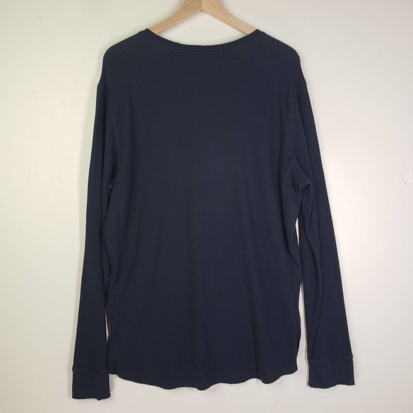 Vince Thermal Long Sleeve Crew Neck T-Shirt Men's XL Dark Navy Blue Top - Picture 6 of 9